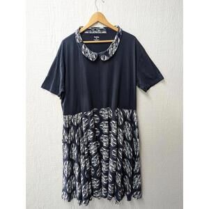 Svaha 100% Organic Cotton Navy Blue Short Sleeve Twirl Dress Pockets Size 4X